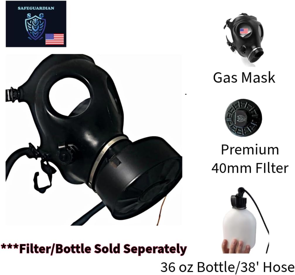 Professional Civilian Israeli Gas Mask Respirator with NBC Filter for Survival, Tactical Training, and Costume Use