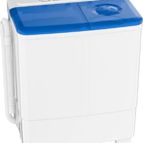 Aertech Portable Washing Machine – 20lbs Twin Tub Compact Laundry Washer with Spin Dryer, Built-in Drain Pump, and Semi-Automatic Timer Control for Apartments, Dorms, and RVs