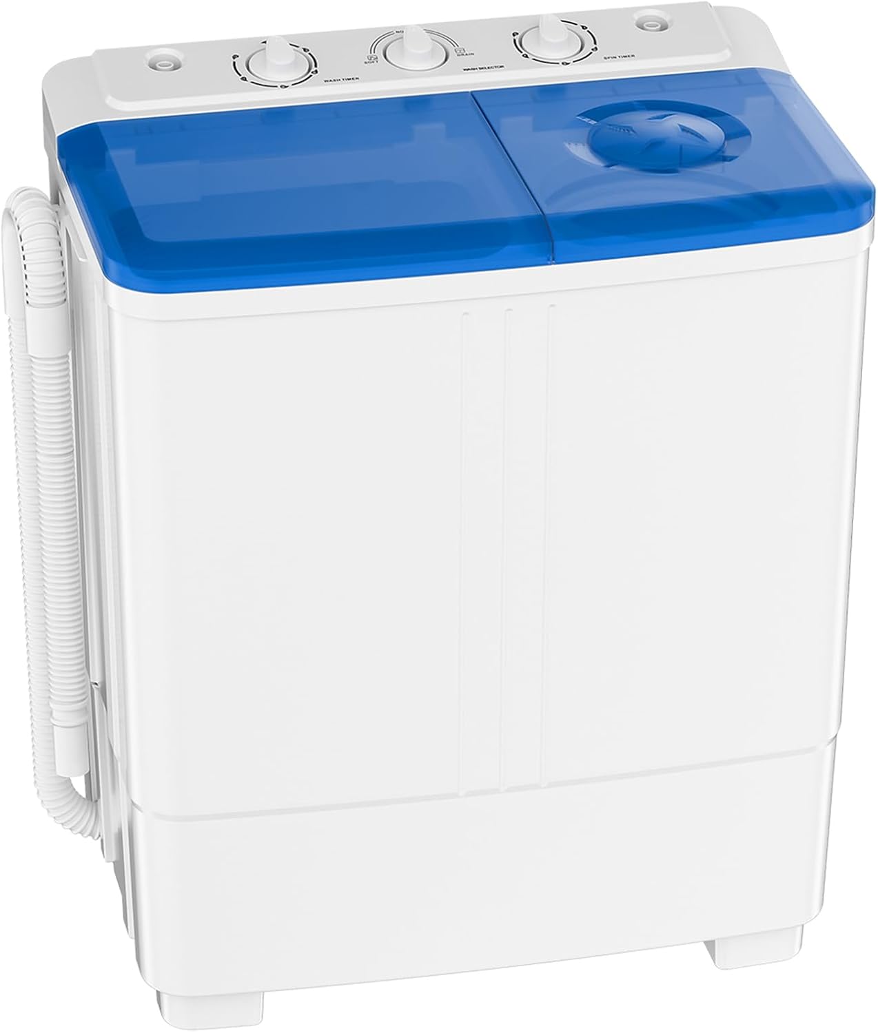 Aertech Portable Washing Machine – 20lbs Twin Tub Compact Laundry Washer with Spin Dryer, Built-in Drain Pump, and Semi-Automatic Timer Control for Apartments, Dorms, and RVs