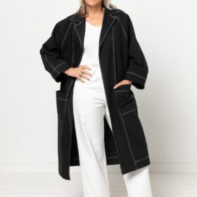 Style Arc Springfield Coat Sewing Pattern - Woven Duster Jacket with Dolman Sleeves (Sizes 10-22)