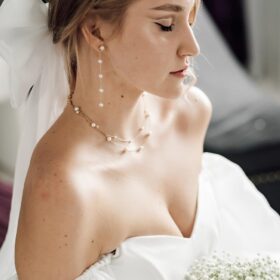 Women's Pearl Drop Earrings - Gold & Silver Dangle Bow Jewelry for Wedding & Bridesmaid Gifts