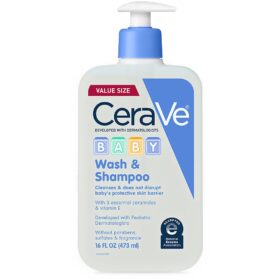 CeraVe Baby Wash & Shampoo | 2-in-1 Tear-Free Formula with 3 Essential Ceramides & Vitamin E | Fragrance, Paraben, Sulfate, & Dye Free | 16 fl oz