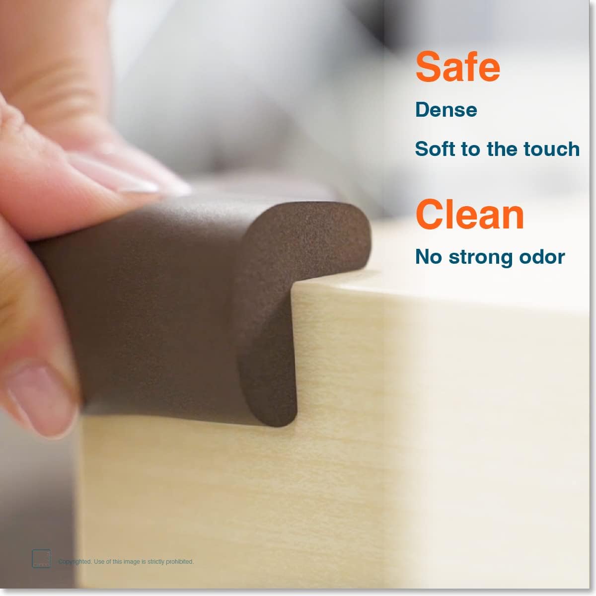 Roving Cove Baby Proofing Corner Protectors – 4 Pack Heavy-Duty Coffee Brown Foam Guards with 3M Adhesive Tape