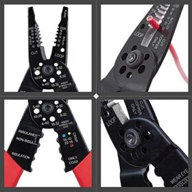 WGGE WG-015 Professional 8-Inch Self-Adjusting Wire Stripper, Crimping Tool, and Cable Cutter - High Carbon Alloy Steel with Ergonomic Non-Slip Grip