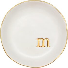 Collective Home White Ceramic Jewelry Tray – Elegant 4.75-inch Decorative Dish for Rings, Earrings, Necklaces & Keepsakes – Chic Dresser & Vanity Organizer