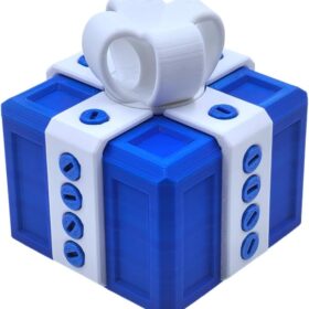 Ultimate Prank Gift Box – 3D Printed Puzzle Money & Card Holder with Hidden Screws (Blue)