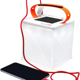 LuminAID Max 2-in-1 Solar Camping Lantern & Phone Charger – 200 Lumen Rechargeable LED Light, Waterproof Emergency Power Bank for Hiking, Hurricanes & Survival Kits