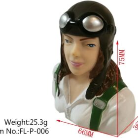 1/6 Scale Female Pilot Figure for RC Airplanes – Hand-Painted Cockpit Accessory for Warbirds, Jets, and Drones