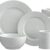 Pfaltzgraff Sylvia 32-Piece Stoneware Dinnerware Set – Service for 8, Distressed White Embossed Design