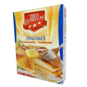 Tres Estrellas Traditional Hot Cakes Pancake Mix - 17.6 oz (1 lb 1.6 oz) - Authentic Mexican Flavor for Fluffy, Delicious Breakfasts