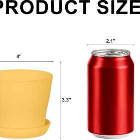 JERIA 16-Pack 4 Inch Plastic Nursery Pots with Saucers - Thickened Seed Starting Pots for Indoor & Outdoor Plants, 8 Colors