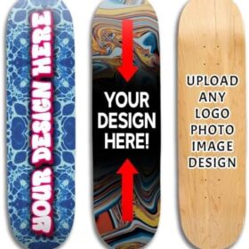 VulgrCo Custom Skateboard Deck – 31" x 8" Professional Blank Maple Wood Board – Design Your Own Wall Art or Skateable Cruiser (Upload Your Image)