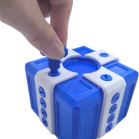 Ultimate Prank Gift Box – 3D Printed Puzzle Money & Card Holder with Hidden Screws (Blue)