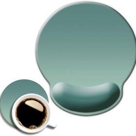 DOOKE ErgoComfort Ergonomic Mouse Pad with Wrist Rest - Non-Slip Memory Foam Support Desk Mat, Soft Lycra Surface for Office & Gaming - Bistro Green