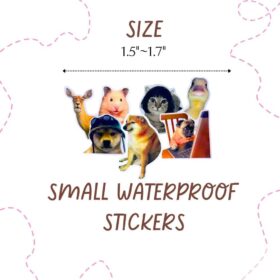 50Pcs Funny Meme Animal Stickers Pack – Waterproof Vinyl Decals for Laptops, Water Bottles & Gear – Hilarious Cat & Dog Gag Gift for Teens & Adults