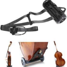 Double Bass Transport Cart with Durable Wheels & Adjustable Strap – Fits 1/10 to 4/4 Size Upright Basses