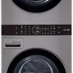LG WKE100HVA WashTower with Smart Laundry Center - 4.5 Cu. Ft. Washer & 7.4 Cu. Ft. Electric Dryer in Graphite Steel