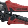 Klein Tools 3005CR Ratcheting Insulated Terminal Crimper - Professional 10-22 AWG Wire Crimping Tool with Color-Coded Cavities
