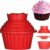 Giant Silicone Cupcake Mold – 6-Cup Fluted Jumbo Cake Pan for Baking, Non-Stick & Heat Resistant for Cupcakes, Mousse, Jello & Bread (Watermelon Red)