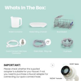 COMFEE' Portable Countertop Dishwasher - Compact Mini Dishwasher with 5L Built-in Water Tank, 192℉ Sanitizing, Air Dry & 360° Dual Spray - No Installation Needed for Apartments, RVs & Campers