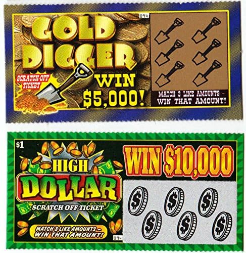 JA-RU Fake Lottery Scratch Tickets – The Ultimate Winning Lottery Ticket Prank & Gag Gift Set for Adults & Kids (5 Tickets)