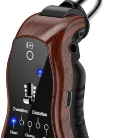 LEKATO Wireless Guitar Headphone Amp with Bluetooth – Portable Mini Amplifier for Electric Guitar & Bass, Rechargeable Practice Device with 5 Effects (Clean, Chorus, Overdrive, Distortion, Wah)