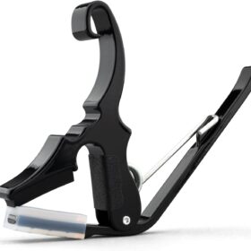 Kyser KG3BA Short-Cut Capo for Acoustic Guitar – Black Aluminum Partial Capo for DADGAD & Drop-D Tuning – Made in the USA