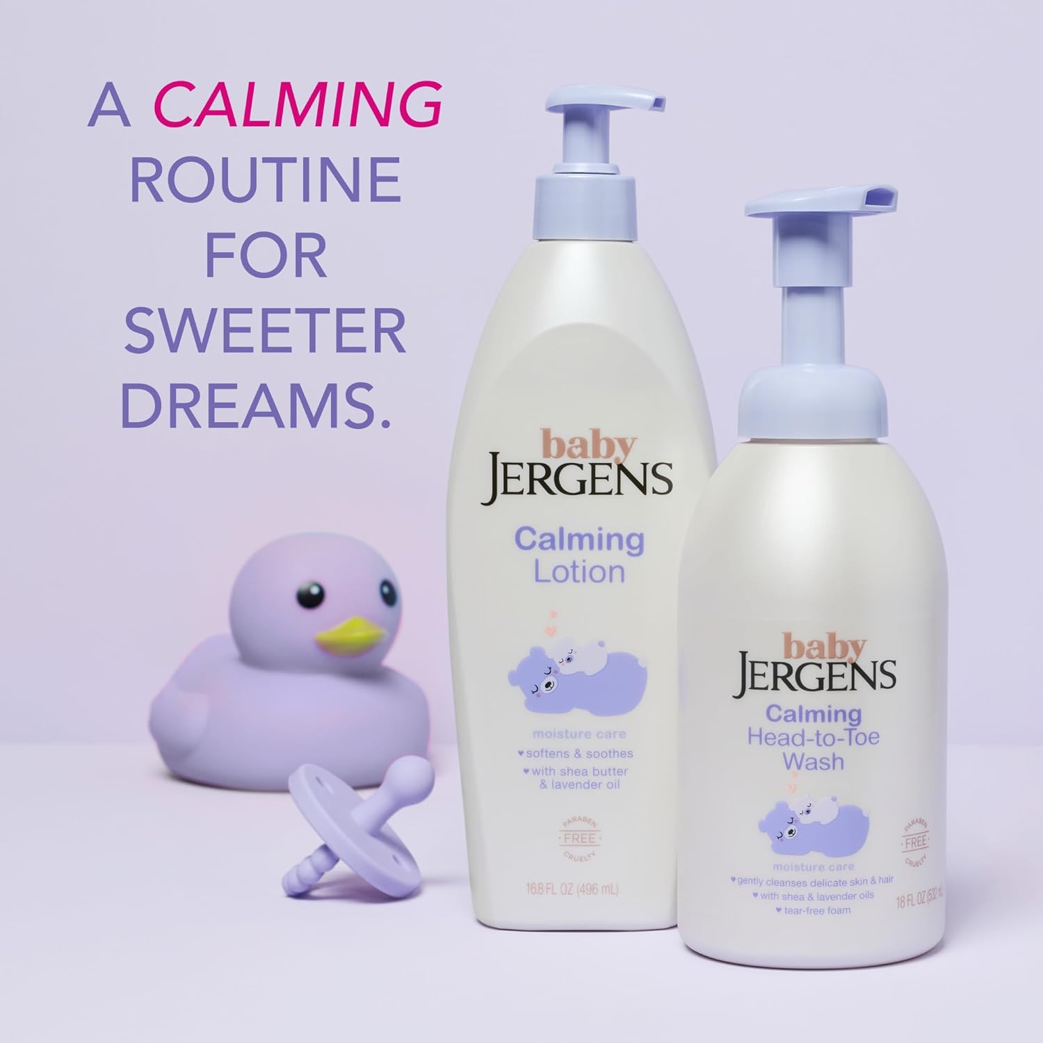 Jergens Baby Calming Lotion with Shea Butter & Lavender - 24hr Moisture for Sensitive Skin, 16.8 Fl Oz