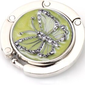 FOME Foldable Purse Hangers for Table – Set of 4 Butterfly Handbag Hooks, Zinc Alloy Heavy Duty Bag Holders (Mixed Colors)