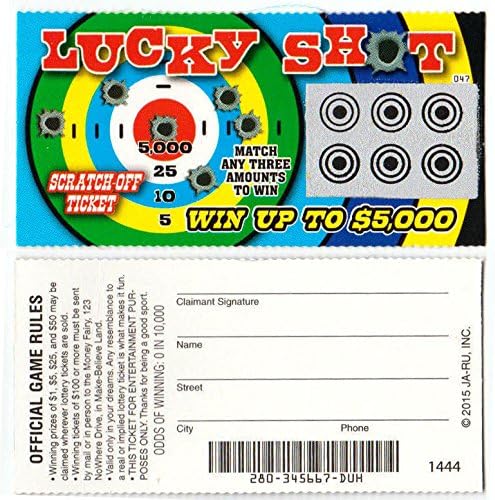 JA-RU Fake Lottery Scratch Tickets – The Ultimate Winning Lottery Ticket Prank & Gag Gift Set for Adults & Kids (5 Tickets)