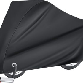 Puroma Waterproof Bike Cover for 1 Bike – Heavy Duty 190T Outdoor Protection with UV Coating, Anti-Theft Lock Hole, and Windproof Elastic Hem for Mountain, Road, and Electric Bicycles