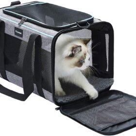 Vceoa Portable Pet Travel Carrier & Cozy Hideaway – Soft-Sided Bed for Cats & Small Dogs Up to 16 lbs