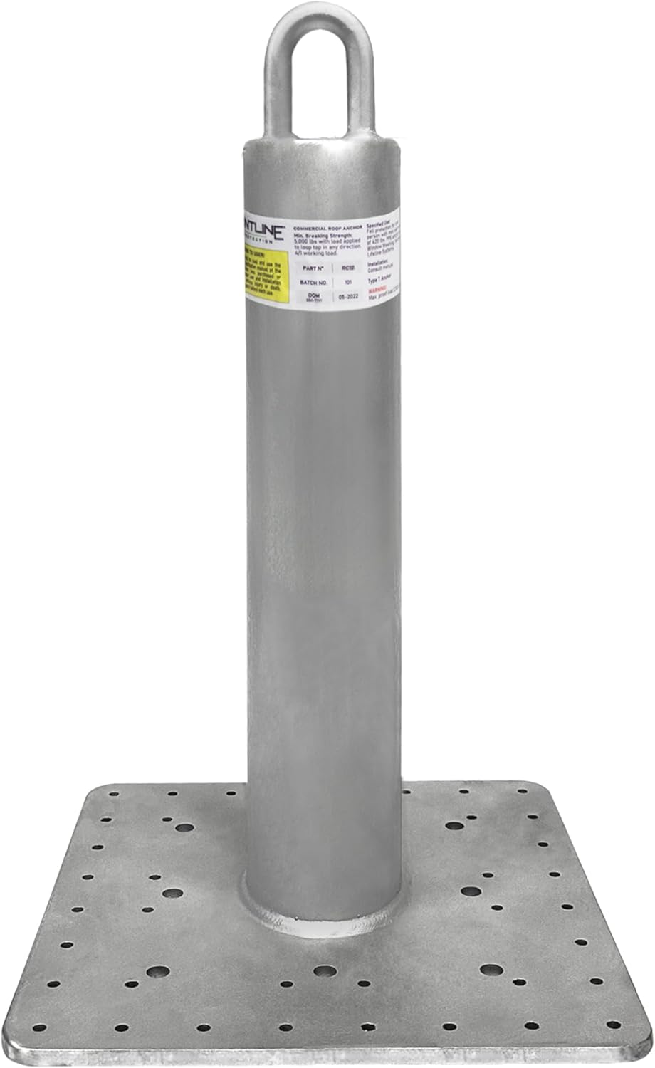 Frontline Fall Protection RO18 Commercial Roof Anchor - 18 inch OSHA & ANSI Compliant Galvanized Steel Anchor Point for Metal, Wood & Concrete Roofs