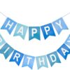 Blue Happy Birthday Banner - Pre-Strung Party Decoration, Premium Cardstock Sign for Boys, Men, & Women
