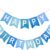 Blue Happy Birthday Banner - Pre-Strung Party Decoration, Premium Cardstock Sign for Boys, Men, & Women