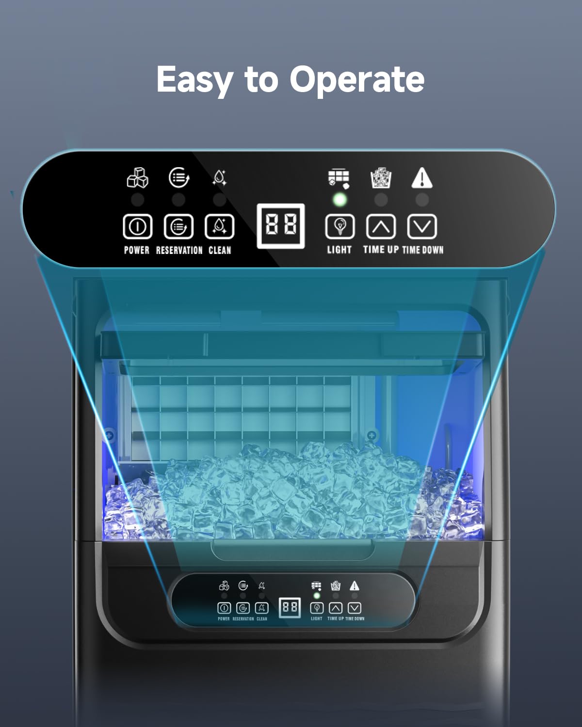 EUHOMY Commercial Ice Maker Machine - 80 lbs/24H, Under Counter Freestanding Ice Cube Maker with Water Filter, 36 Clear Cubes in 8-12 Mins, 12 lbs Storage for Home, Bar, Cafe