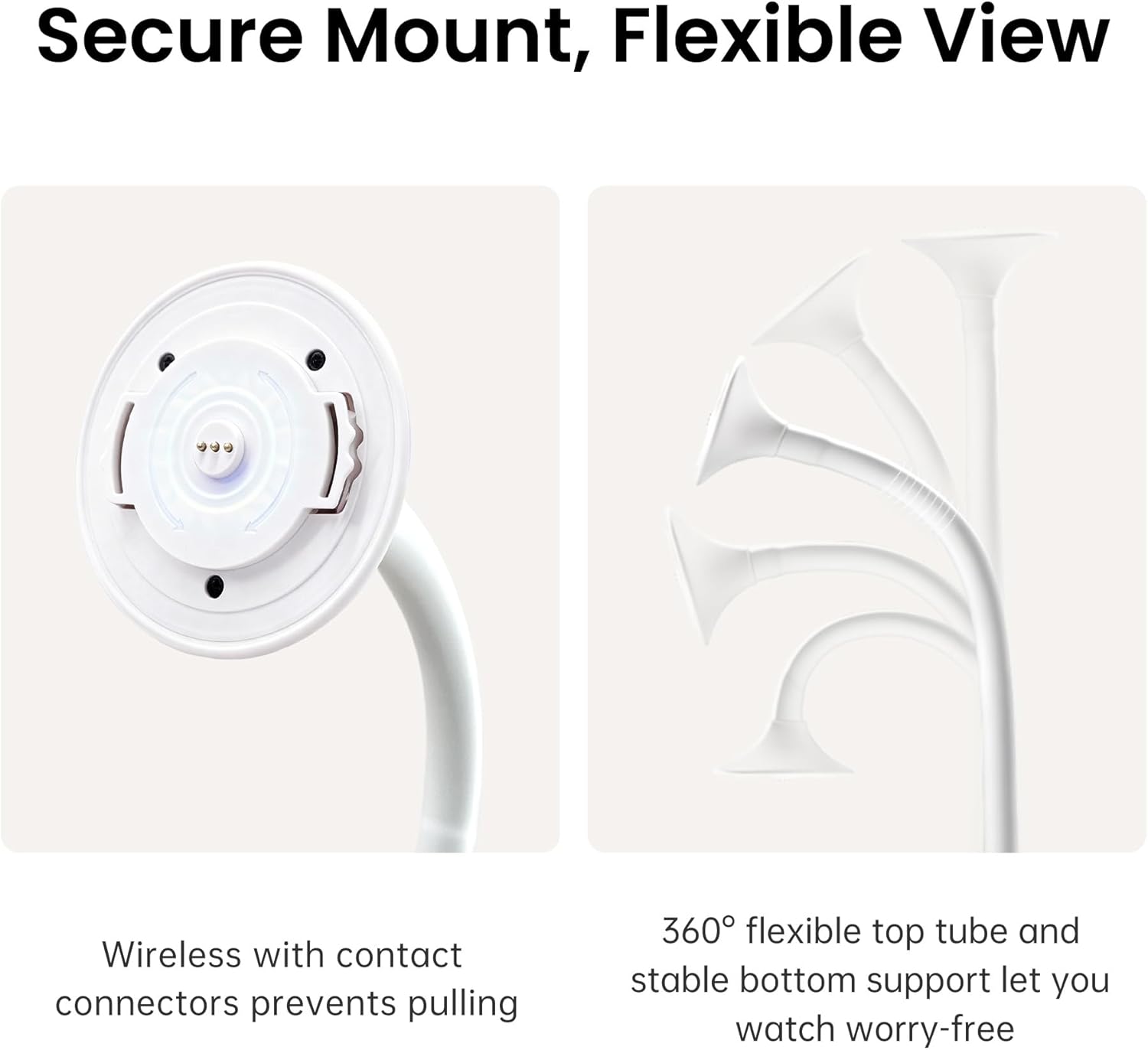 Monai 3K UHD Smart Baby Monitor with Camera and Audio - WiFi Baby Monitor with AI Cry Detection, No-Glow Night Vision, 32GB Storage, No Subscription Fees, Pan/Tilt/Zoom, Two-Way Audio