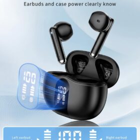 Wireless Earbuds with LED Display, Bluetooth 5.4 Earphones with 4 Mics for Crystal Clear Calls, 50H Playtime, IP7 Waterproof Sports In-Ear Headphones, Hi-Fi Stereo & Touch Control for Laptop/Phone (Black)