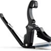Kyser KG3BA Short-Cut Capo for Acoustic Guitar – Black Aluminum Partial Capo for DADGAD & Drop-D Tuning – Made in the USA