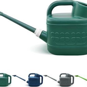 2 Gallon Garden Watering Can with Dual Spray Modes – Heavy Duty Outdoor Long Spout Can with Stainless Steel Sprinkler Head & Ergonomic Handle