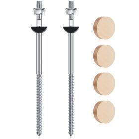 Shimeyao 2-Pack Wood Newel Post Mounting Kit – Heavy Duty Steel Fastener with Oak Plugs for Stair Railings & Handrails