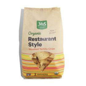 365 by Whole Foods Market Organic White Corn Tortilla Chips, Restaurant Style, Unsalted, 14 Ounce