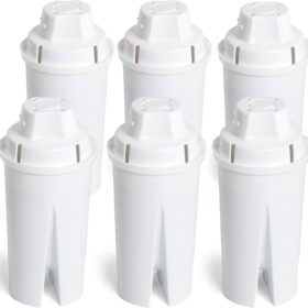 Amazon Basics 6-Cup Water Filter Replacement – 1 Year Supply – NSF/ANSI Certified to Reduce Chlorine, Mercury & Copper – BPA-Free – Compatible with Brita Pitchers & Dispensers