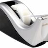 Scotch Desktop Tape Dispenser, Silvertech Two-Tone (C60-ST) – Weighted Non-Skid Base for Office & School