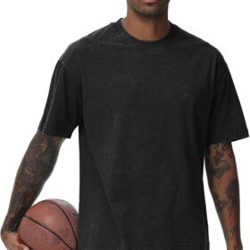 Men's Vintage Washed Cotton T-Shirt - Oversized, Loose Fit Unisex Short Sleeve Tee