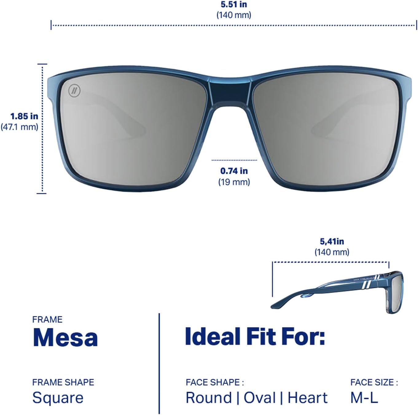 Blenders Eyewear Mesa Polarized Sunglasses – Modern Wraparound Frames with 100% UV Protection for Men & Women