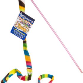 Cat Dancer Cat Charmer Interactive Wand Toy with Colorful Ribbon - Safe, Flexible & Durable Exercise for Cats & Kittens