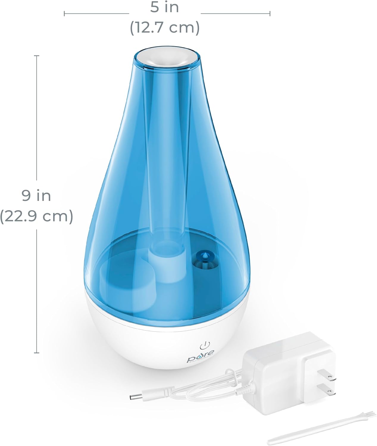 Pure Enrichment MistAire Studio Ultrasonic Cool Mist Humidifier – Compact, Whisper-Qiet Bedroom & Office Humidifier with Night Light & Auto Shut-Off