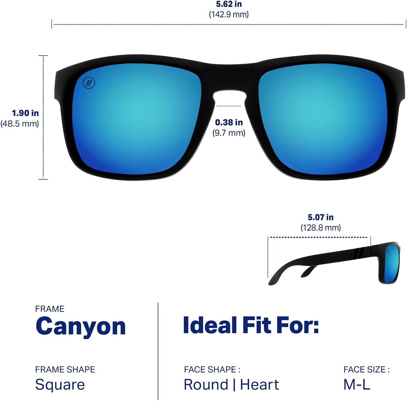 Blenders Eyewear Canyon Series – Polarized Sunglasses for Men & Women with 100% UV Protection, Durable Matte Wraparound Frame