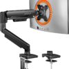ErGear Single Monitor Arm – Fully Adjustable Gas Spring Desk Mount for 13 to 34 Inch Screens, Holds up to 19.8lbs with Tool-Free VESA Installation, Cable Management, and Integrated USB Pass-Through